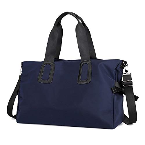 Bolsa de viaje portátil de gran capacidad para mujer con un solo hombro, resistente al agua, bolsa de mensajero ligero, color Azul, talla Talla única