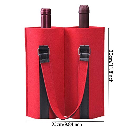 Bolsa de vino de fieltro Bolsa de vino Bolsa de embalaje botella de champán Bolsa de regalo de boda Bolso tote de fieltro grueso Asa de fieltro para bolsa de vino Bolsa de regalo de fieltro rojo