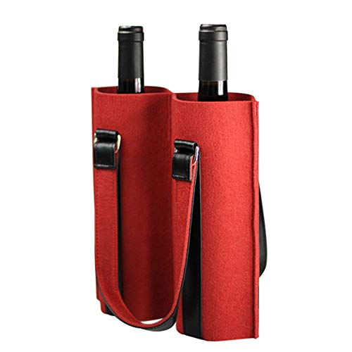 Bolsa de vino de fieltro Bolsa de vino Bolsa de embalaje botella de champán Bolsa de regalo de boda Bolso tote de fieltro grueso Asa de fieltro para bolsa de vino Bolsa de regalo de fieltro rojo