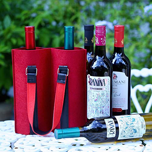 Bolsa de vino de fieltro Bolsa de vino Bolsa de embalaje botella de champán Bolsa de regalo de boda Bolso tote de fieltro grueso Asa de fieltro para bolsa de vino Bolsa de regalo de fieltro rojo