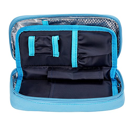 Bolsa diabética ONEGenug Enfriador de insulina Bolsa Bolsa de jeringas para la diabetes, insulina y medicamentos 20x4x9cm (azul + 2 Bolsas de hielo)