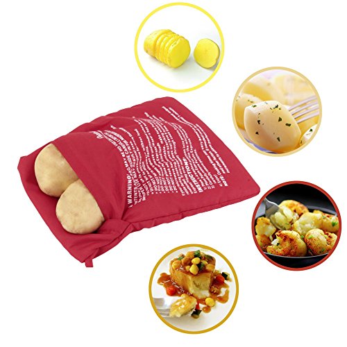 Bolsa microondas para asar patatas en 4 min mazorcas de maíz, pan del día anterior, y agregar condimentos a su gusto .Lavable y reutilizable de OPEN BUY