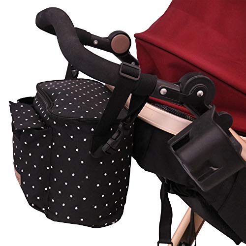 Bolsa Organizadora de Cochecitos para Mamá,Bolsa Carrito Bebe Súper Liviana, Multifuncional de Gran Capacidad para Almacenar 31x 20 x18 cm (Negro)