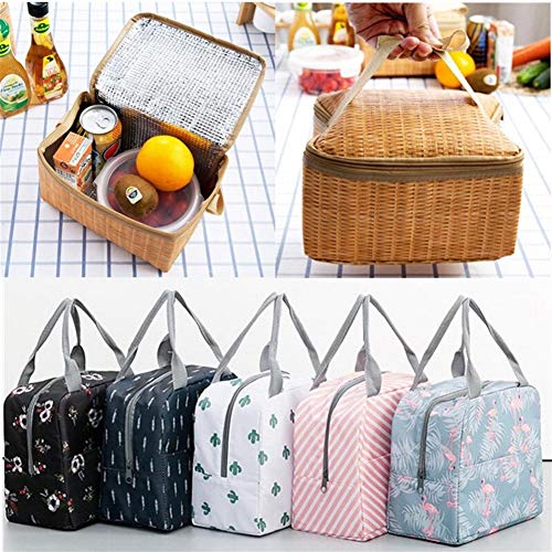 Bolsa plegable 1Pcs portátil bolsa de almuerzo con aislamiento contenedor reutilizable al aire libre comida campestre del recorrido del bolso de escuela térmica Fiambrera De picnic al aire libre, camp