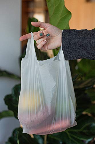 Bolsas Biodegradables y Compostables Tipo Camiseta Paquete con 100 Bolsas, certificadas TUV Austria Conforme EN13432 y Fabricadas en la Unión Europea, Dimensiones: 41x45 cm, Medium