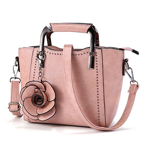 Bolsas con asa Superior, JOSEKO Bolso Cruzado Retro del Bolso de Rose del Cuero de Las Mujeres Mini Mini Crossbody