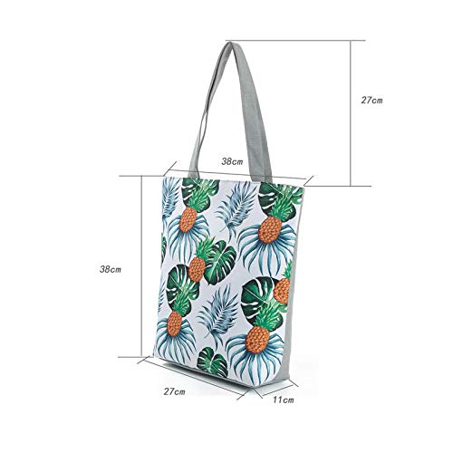 Bolsas De Comestibles 1 Uds Bolsa De Playa Bolsa De Almacenamiento Bolso De Hombro Para Mujer Bolso De Mano Con Estampado De Frutas Para Mujer Bolso De Compras Informal De Lona Para Mujer 7