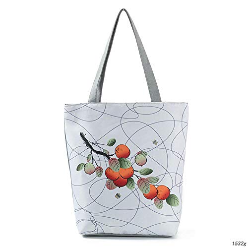 Bolsas De Comestibles 1 Uds Bolsa De Playa Bolsa De Almacenamiento Bolso De Hombro Para Mujer Bolso De Mano Con Estampado De Frutas Para Mujer Bolso De Compras Informal De Lona Para Mujer 7