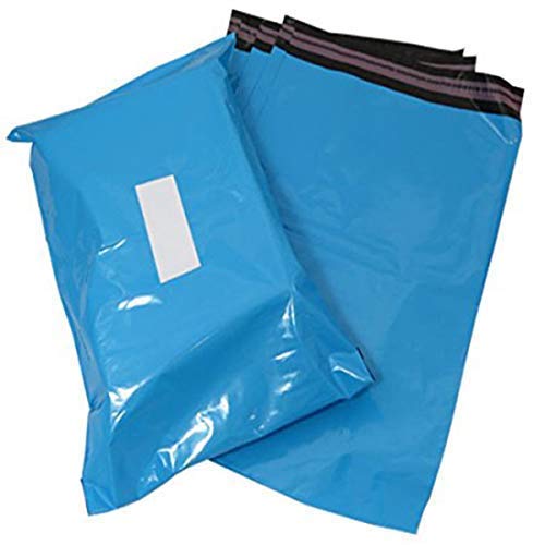 Bolsas de correo resistentes y resistentes – Solapa adhesiva autoadhesiva, polietileno de plástico para envío postal, bolsas de correo, de calidad premium (215 x 330 mm), azul, 50 unidades