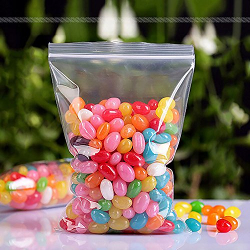 Bolsas de plástico transparentes que se pueden volver a sellar, bolsa de cierre de cremallera reutilizable fuerte, engrosamiento y duradero, prensa para cerrar,17x25cm Bolsa compras 100 pcs