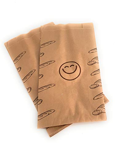 Bolsas papel kraft para bocadillo 14+7x27 cm (125 uds) con etiqueta de cierre