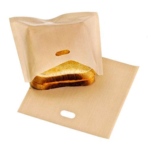 Bolsas para tostar Antiadherentes Toastabags resistentes al calor reutilizables, ideales para sándwiches de queso a la parrilla Pastelería para pizza, paquete de 6 piezas