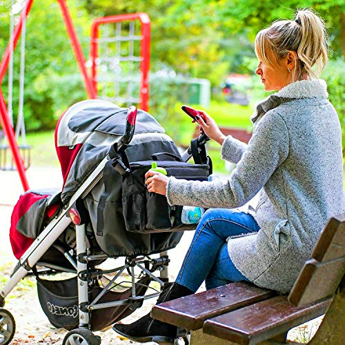 Bolso Carrito Bebé Universal Negro Térmico, Organizador Carro De Paseo Impermeable Multibolsillos, Bolsa De Pañales Para Cochecito Ligero, Bolsa Mamá Multifunción A Bandolera, Porta Objetos Para Bebés