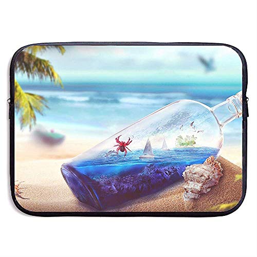 Bolso con Funda para portátil Cangrejo Lindo en Botella Funda para maletín con Funda de 15 Pulgadas Funda para portátil