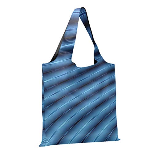 Bolso de hombro de viaje abstracto 3d líneas azules licuadora bolsas reutilizables para comestibles bolso de hombro gimnasio poliéster bolsas de compras reutilizables, lavables, duraderas y livianas