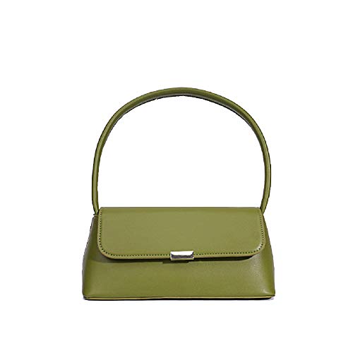 Bolso de hombro vintage para mujer Moda Simple Ocio Commuter Underarm Bag Bolso-Verde_Ancho 26cm * Altura 11cm * Grosor 10cm