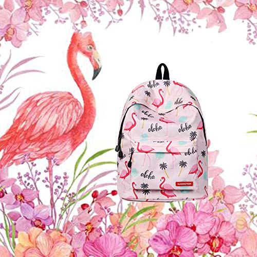 Bolso Femenino de Gran Capacidad del Adolescente del Bolso de la Historieta del Flamenco Dulce Bolsos de Escuela de la Capacidad para el Estudiante Universitario de Las Muchachas Mochila 5 17 Inches