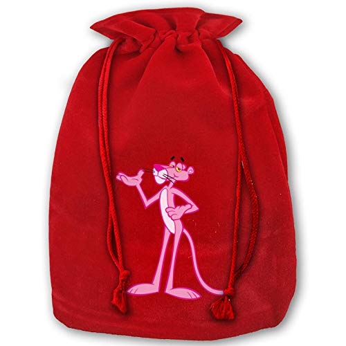 Bolso grande de Papá Noel Pantera Rosa Rojo Bolsa de Navidad para Halloween Cosplay con Cordones