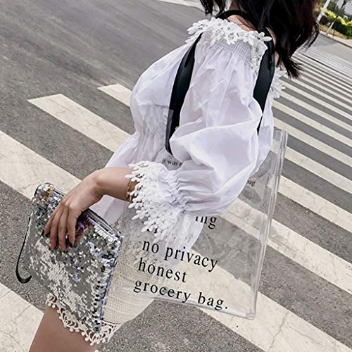 Bolsos de Hombro para Mujer,JiaMeng Bolso de Bandolera de Lentejuelas Transparente de Moda de la Mujer Bolsa de Mensajero Bolso Bolso de Playa