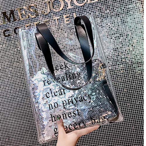 Bolsos de Hombro para Mujer,JiaMeng Bolso de Bandolera de Lentejuelas Transparente de Moda de la Mujer Bolsa de Mensajero Bolso Bolso de Playa