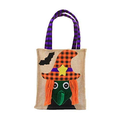 Bolsos de vestir de Halloween para niños duraderos para niños Bolsos de caramelo de lino de algodón de dibujos animados Bolsa de regalos de fiesta de Halloween