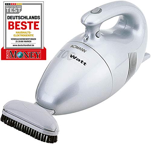 Bomann CB 947 Aspiradora de Mano, Tamaño Compacto, 700 W, 0.3 litros, 81 Decibelios, Plástico, Plata