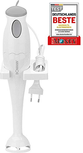 Bomann SM 354 CB Batidora de Mano, 180 W, 0.5 litros, Acero Inoxidable, Blanco