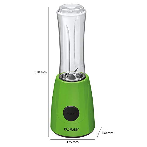 Bomann SM 386 CB Batidora para Smoothies, 250 W, 0.6 litros, Acero inoxidable, Verde