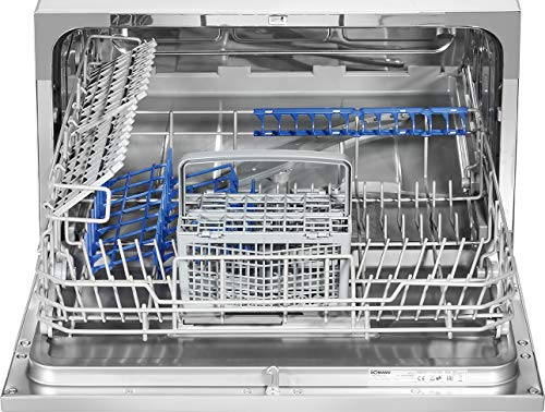 Bomann TSG 708 lavavajilla Independiente 6 cubiertos A+ - Lavavajillas (Independiente, Plata, Compacto, Botones, Acero inoxidable, 6 cubiertos) 52x57x61cm