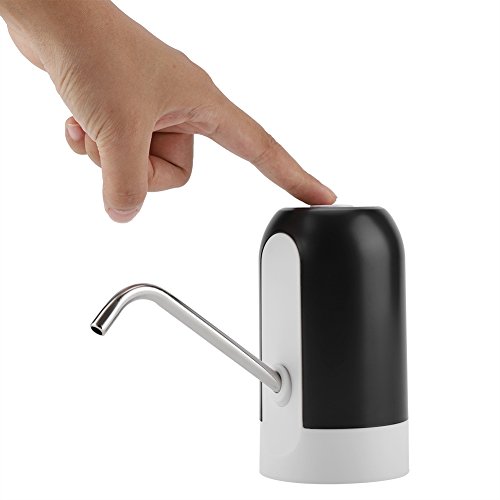 Bomba de Botella de Agua, Bomba de Agua Potable con luz LED de Carga USB, Dispensador de Agua eléctrico portátil, Interruptor de Botella de Agua para el hogar/Oficina(Negro)