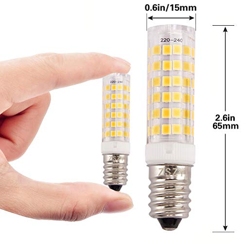 Bombilla extractor cocina, ZSZT bombilla led e14 7w rosca Edison pequeña (SES), equivalente a bombilla halógena de 50W, Blanco cálido 3000K, 2 unidades