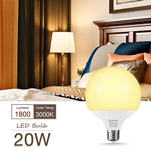 Bombillas LED E27, LOHAS 20W Equivalent a 120-140W Incandescente Bombilla, Blanco Cálido 3000K, 1800 Lúmenes, 240 Ángulo de Haz, Bombilla de Bajo Consumo, Paquete de 1 Unidad