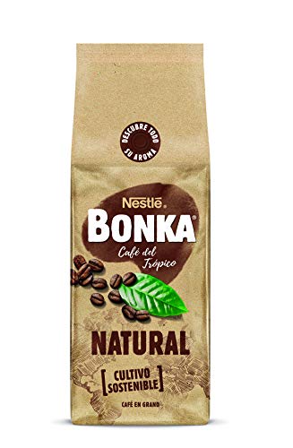 BONKA Café en grano de tueste Natural y de cultivo sostenible - Paquete de Café en grano de 10 x 500 g- Total: 5 kg