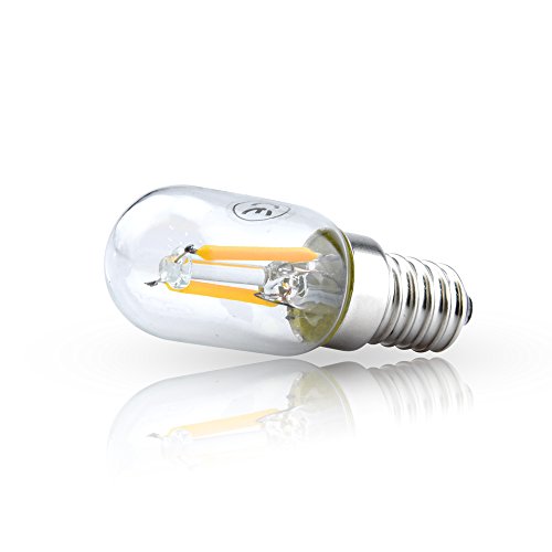 Bonlux T22 E14 2W LED Filamento Vintage Edison Bombilla para frigorífico, nevera, microondas, máquina de coser, lámpara de escritorio (2-unidades, luz fría 6000k)