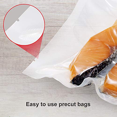 Bonsenkitchen Bolsas de Vacio para Alimentos, Rollos al Vacio Gofradas para para Conservación de Alimentos y Sous Vide Cocina & Boilable (50 Bolsas 15x25cm) - VB8905