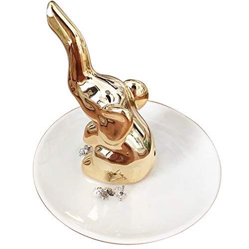 Boombee Joyeria Soporte De Exhibicion Anillo de Elefante Holder Jewelry Dish Baratija Bandeja para Niñas Mujeres Navidad Regalo de cumpleaños (Color : Oro, tamaño : Free)