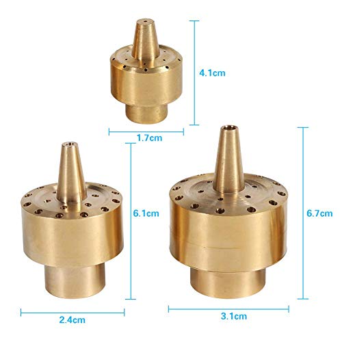 Boquilla de latón para fuente de agua con proyección en forma de fuegos artificiales rociador dorado para jardín estanque fuente de agua rociador de agua 1.27 cm