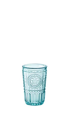 Bormioli Rocco 090789 Romantic - Juego de 4 vasos de cristal, color azul, 34 cl