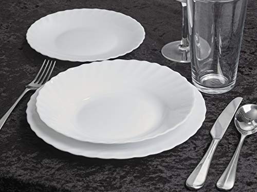 Bormioli Rocco Prima - Vajilla de cristal de ópalo, color blanco, vidrio, 6 Person Set (18pc)