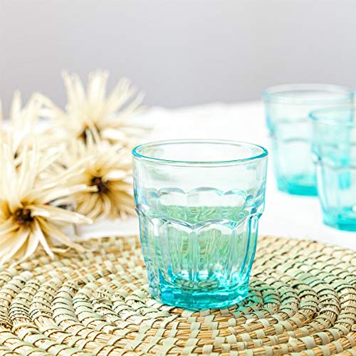 Bormioli Rocco Rock Bar Salón acanalada Vaso Vasos Set - 270 ml - Azul - Pack de 6