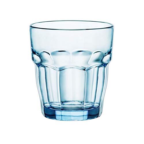 Bormioli Rocco Rock Bar Salón acanalada Vaso Vasos Set - 270 ml - Azul - Pack de 6