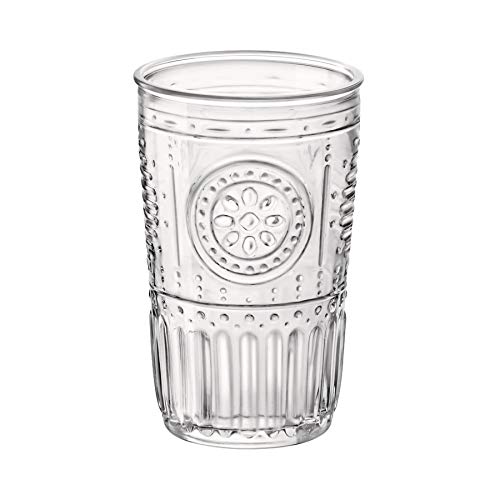 Bormioli Rocco Romantic - Juego de Vasos Altos para cócteles - Diseño Italiano Tradicional - 475 ml - Pack de 6