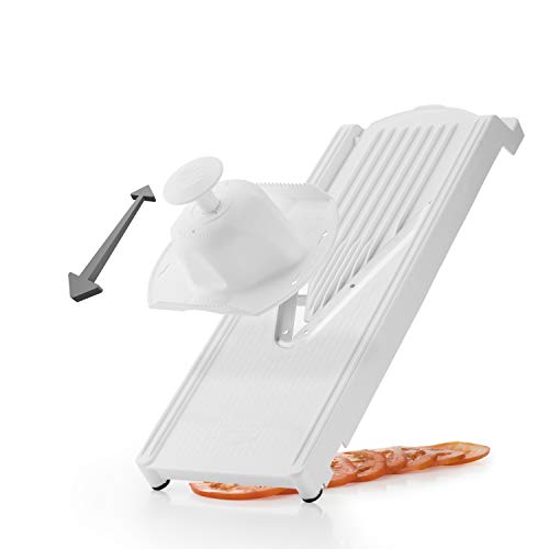 Börner Slicer V3 mandolina TrendLine Starter Blanca: Cortador de Vegetales y Frutas con Base de Almacenamiento