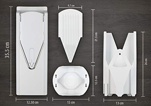 Börner Slicer V3 mandolina TrendLine Starter Blanca: Cortador de Vegetales y Frutas con Base de Almacenamiento