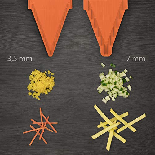 Börner Slicer V3 mandolina TrendLine Starter Naranja: Cortador de Vegetales y Frutas con Base de Almacenamiento