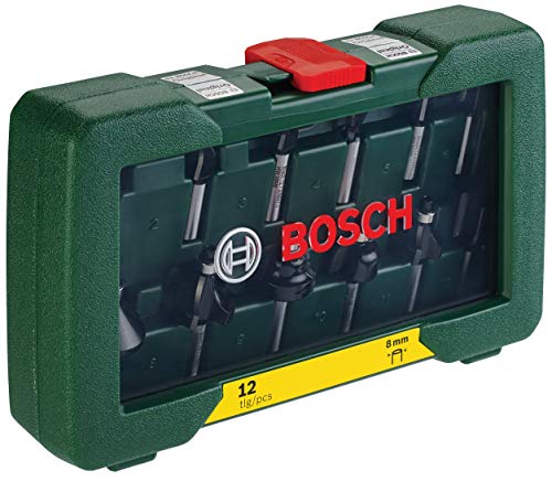 Bosch 2607019466 - Set con 12 fresas con inserción de 8 mm