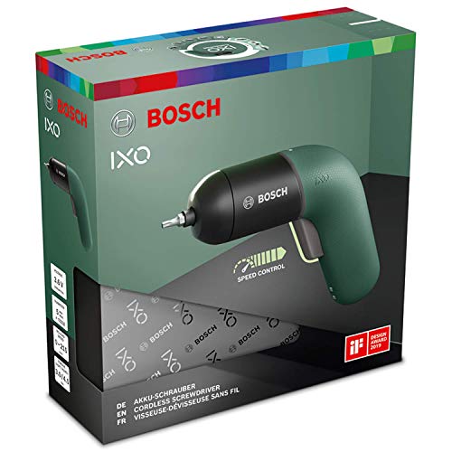 Bosch - Atornillador a batería IXO (6.a generación, recargable con cable micro-USB, regulación de la velocidad, en estuche, verde)