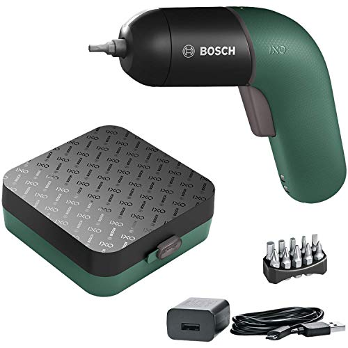 Bosch - Atornillador a batería IXO (6.a generación, recargable con cable micro-USB, regulación de la velocidad, en estuche, verde)