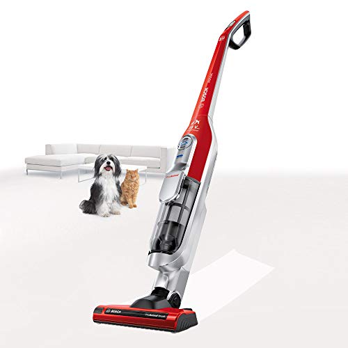 Bosch BBH628P1 Athlet Zoo'o Serie | 6 Aspirador sin cable, Kit de accesorios especial para mascotas, 3 velocidades, 28 V, color rojo