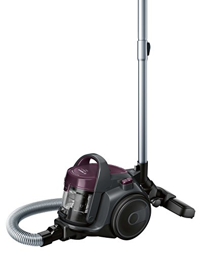 Bosch BGC05AAA1 Aspirador sin Bolsa, Diseño Ultra-Compacto, Filtro HEPA H12 Lavable, 700 W, 1.5 litros, 78 Decibelios, Violeta/Gris